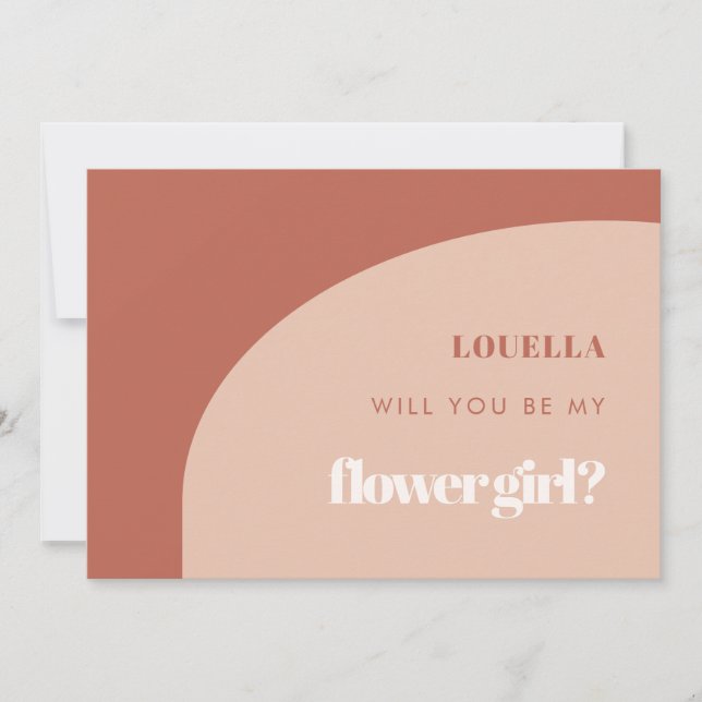 Invitación Arco de melocotón chic Serás mi carta de flor (Anverso)