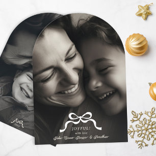 Invitación arco de Navidad con lazo moderno y elegante para t