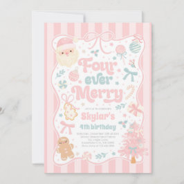 Invitación Arco de Navidad Cuatro Siempre Alegre Cumpleaños 4