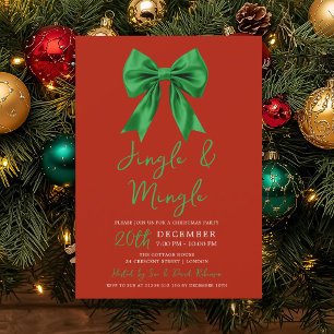 Invitación Arco de Navidad de Jingle & Mingle Verde Rojo