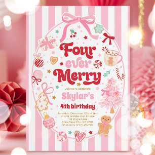 Invitación Arco de Navidad Four Ever Merry Cumpleaños 4