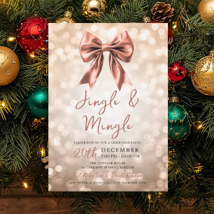 Invitación Arco de Navidad Jingle Mingle en Rosa Dorado con B