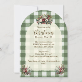Invitación Arco de Navidades de Gingham Florals de Estilo Vin