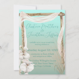 Invitación Arco de orquídeas y boho en la boda de la playa