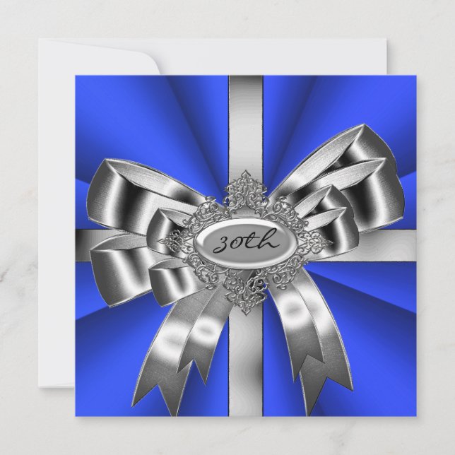 Invitación Arco de Plata Azul 30 Joyas Negro Blanco 2 (Anverso)