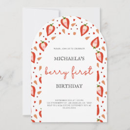 Invitación Arco de primer cumpleaños de Cute Photo Berry