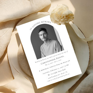 Invitación Arco de recuerdo de foto en memoria amorosa Funera