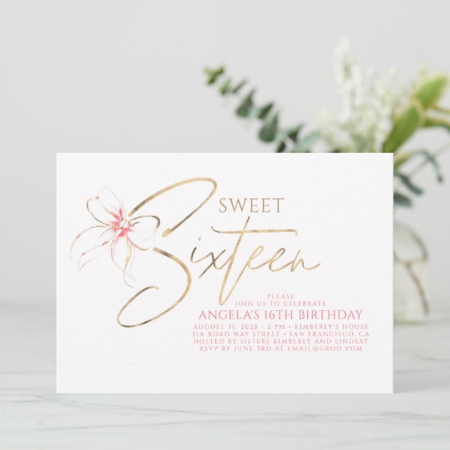 Invitación Arco de Rosa Suave Elegante Romántico Cumpleaños 1 (Anverso de pie)
