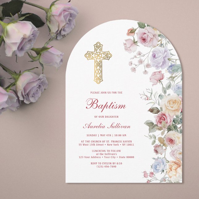 Invitación Arco de rosas Bautizo (Subido por el creador)