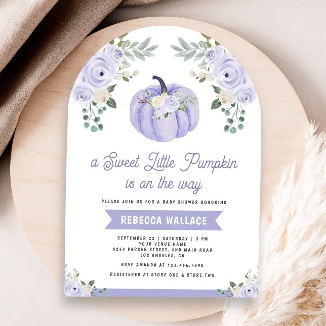 Invitación Arco de Rosas de la Lavanda de Calabaza Pequeña Ba (Subido por el creador)