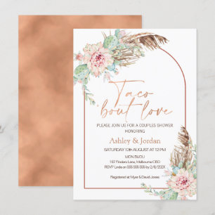Invitación Arco de Rose Gold Taco 'bout Love Boho Ducha de Pa