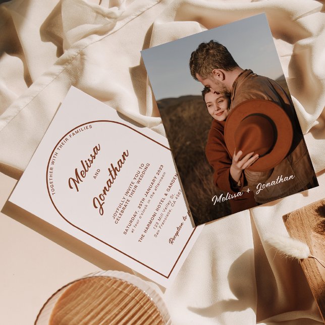 Invitación Arco de Terracota Boda de fotografía simple y form (Subido por el creador)