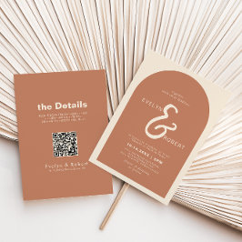 Invitación Arco de Terracota Boda formal posterior y frontal