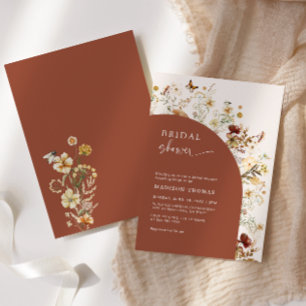 Invitación Arco de terracota de flores silvestres para desped