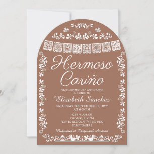Invitación Arco de Terracota para Baby Shower Hermoso Cariño