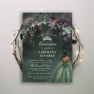 Invitación Arco de vegetación forestal encantado Quinceanera 