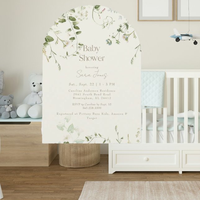 Invitación Arco de vegetación neutra Cream Baby Shower (Subido por el creador)