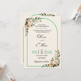 Invitación Arco de Verde Elegante Boda Floral