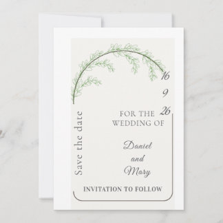 Invitación Arco de Verde Elegante Moderno para Salvar la Fech