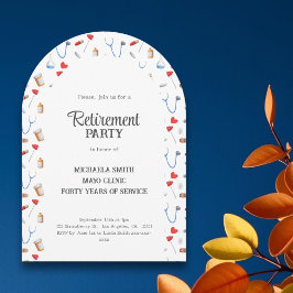 Invitación Arco del Fiesta de Jubilación de Enfermeras médico
