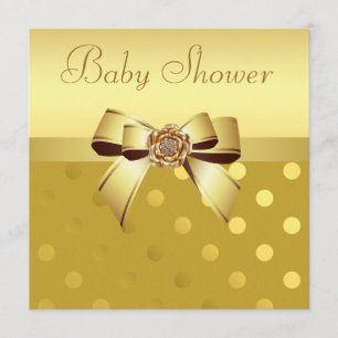Invitación Arco del oro, flor y lunares Baby Shower del