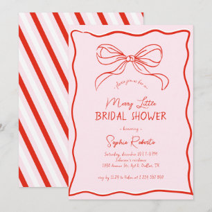 Invitación Arco Dibujado a Mano Rojo Rosa Merry Little Bridal