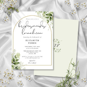 Invitación Arco dorado de verdor para almuerzo de damas de ho