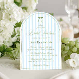 Invitación Arco Elegante Verde Salvia y Azul para Almuerzo Nu