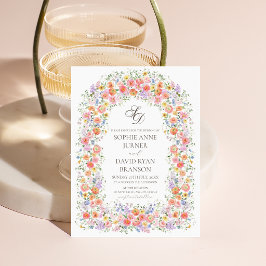 Invitación Arco Floral Acuarela Jardín Boda Caprichosa