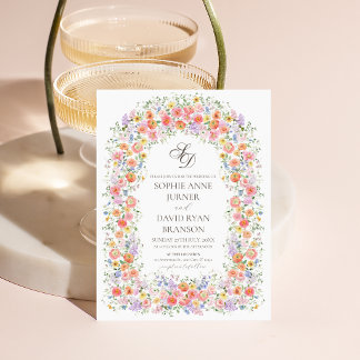 Invitación Arco Floral Acuarela Jardín Boda Caprichosa