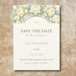 Invitación Arco floral amarillo La boda italiana salva la fec
