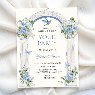 Invitación Arco floral azul