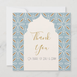 Invitación Arco floral azul polvoriento Boda India