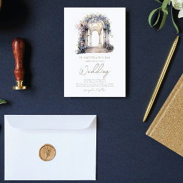 Invitación Arco floral Boda de acuarela