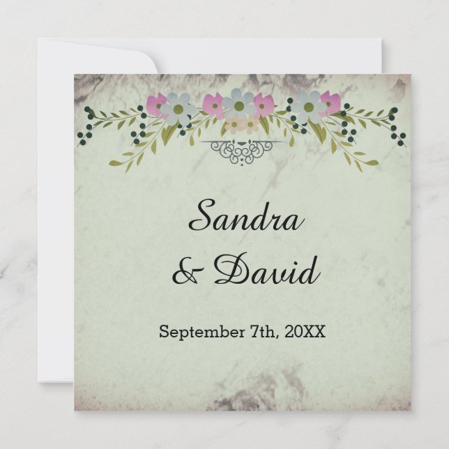 Invitación Arco Floral Boda R.S.V.P. (Reverso)