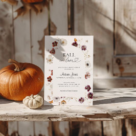 Invitación Arco Floral Bohemio Otoñal para Despedida de Solte