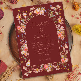 Invitación Arco Floral Boho Terracota Boda de Otoño