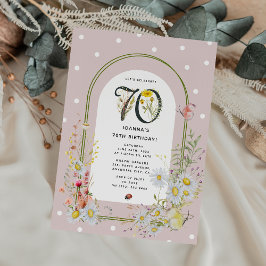 Invitación Arco Floral Botánico Fiesta de Cumpleaños 70
