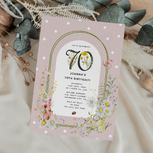 Invitación Arco Floral Botánico Fiesta de Cumpleaños 70