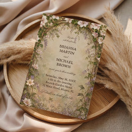 Invitación Arco floral botánico vintage