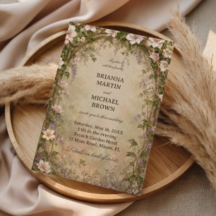 Invitación Arco floral botánico vintage