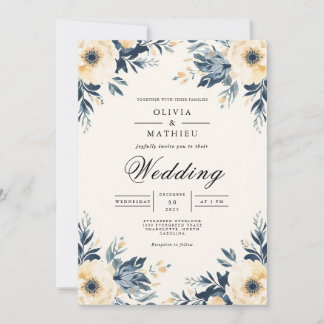 Invitación Arco floral crema florece Boda