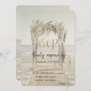 Invitación Arco floral de bodas de playa RSVP