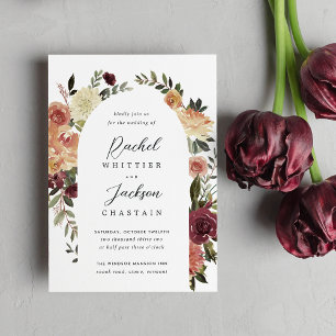 Invitación Arco floral de color acuático de florecimiento rus