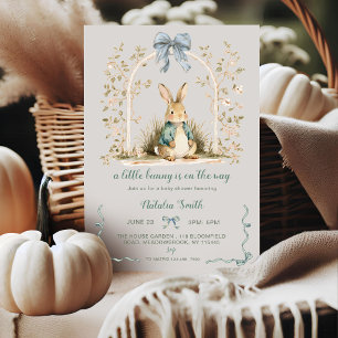 Invitación Arco floral de conejito en acuarela Todo en uno pa
