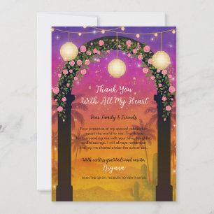 Invitación Arco floral de Hacienda Sunset, agradecimiento