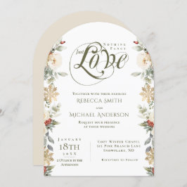 Invitación Arco floral de invierno Nada Fancy Just Love Boda