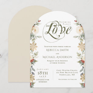 Invitación Arco floral de invierno Nada Fancy Just Love Boda