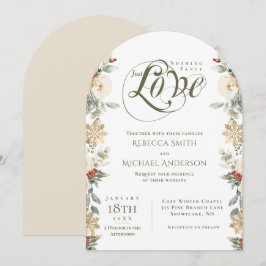 Invitación Arco Floral de Invierno Nada Lujoso Solo Amor Boda