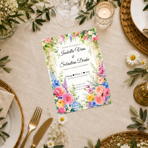 Invitación Arco Floral de Jardín Caprichoso para Bodas 